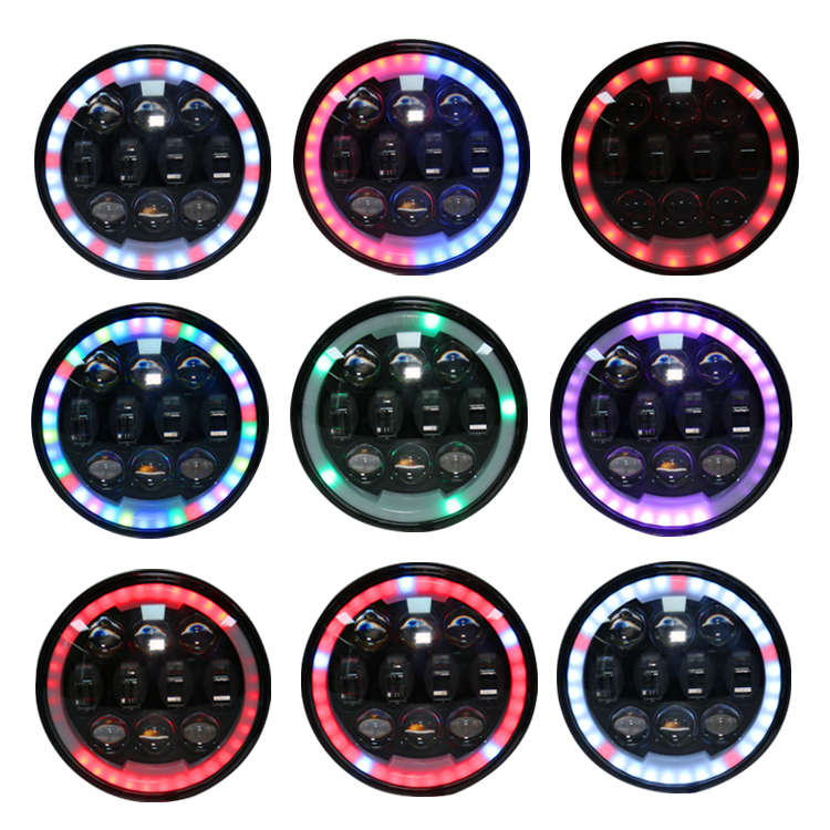 LED360 5.75" High/Low Beam 80w CREE LED Headlight with RGB Lighting Control (suitable for Harley ...