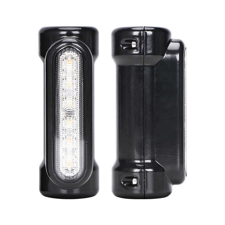 LED360 Motorcycle Highway Bar Switchback Turn Signal Light White Amber LED For Harley Black (pair)