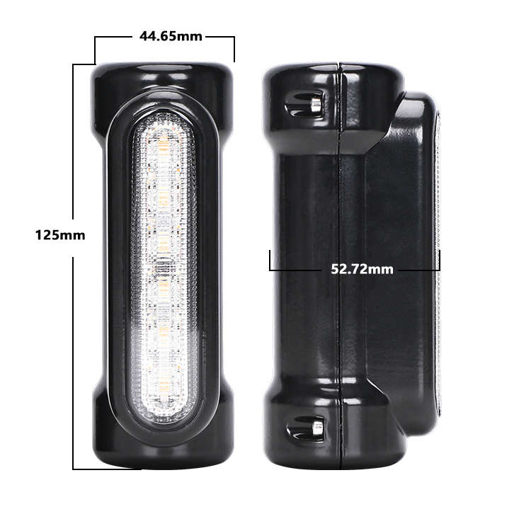 LED360 Motorcycle Highway Bar Switchback Turn Signal Light White Amber LED For Harley Black (pair)