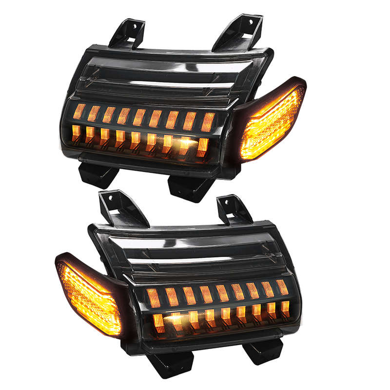 LED360 Double Track Running Waterfall Design DRL Lights for Jeep (indicator, park &amp; spot)