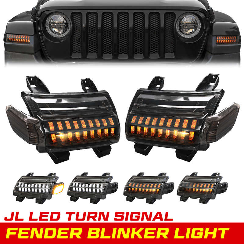 LED360 Double Track Running Waterfall Design DRL Lights for Jeep (indicator, park &amp; spot)
