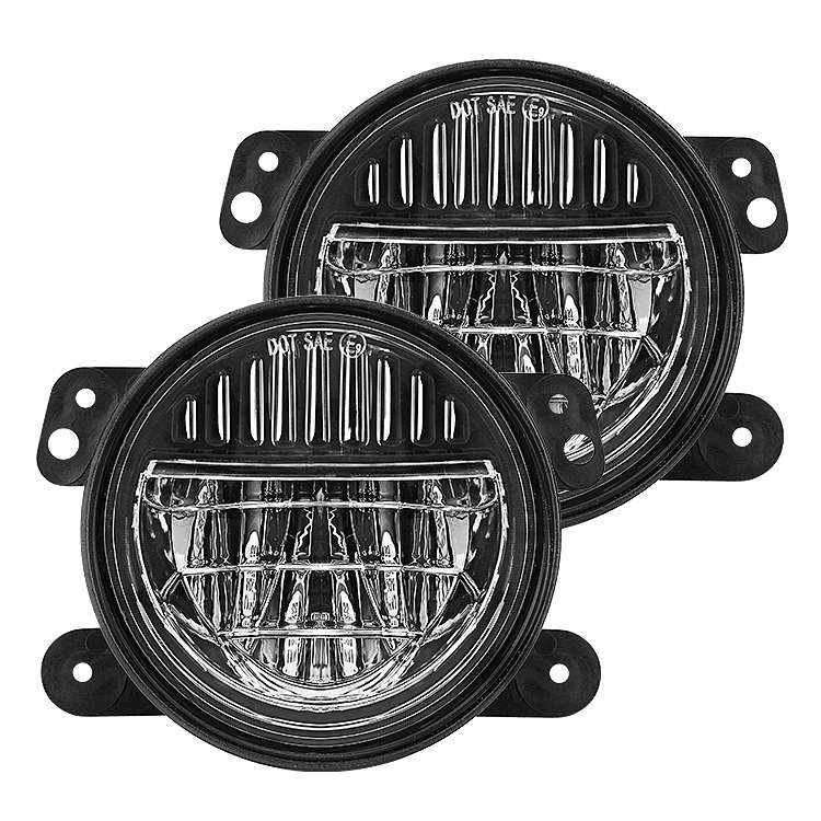 LED360 4" Smiley Design Foglight for Jeep Wrangler 2007-2017 (Black)