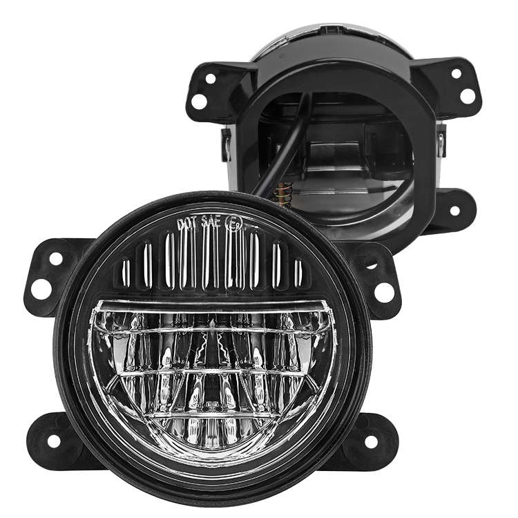 LED360 4" Smiley Design Foglight for Jeep Wrangler 2007-2017 (Black)