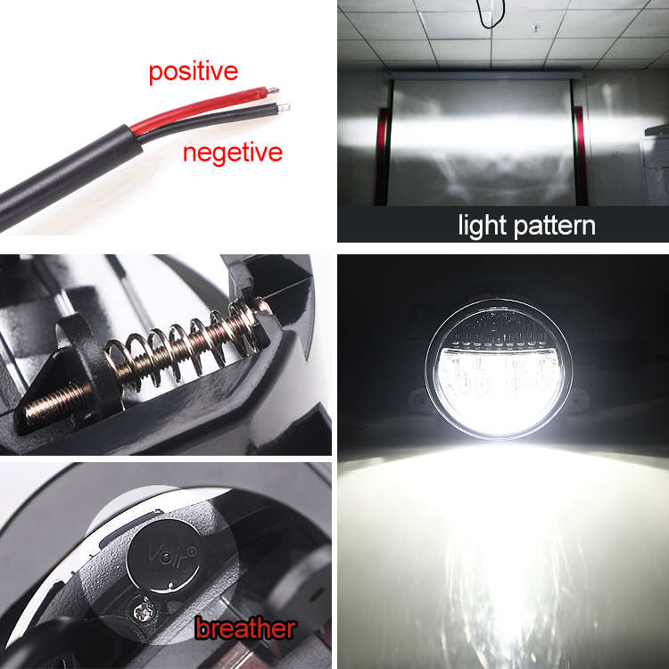 LED360 4" Smiley Design Foglight for Jeep Wrangler 2007-2017 (Black)