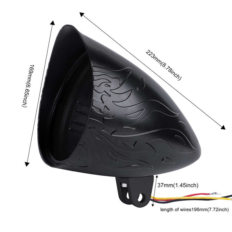 LED360 5.75" Matt Black Headlight Housing (excludes lamp)