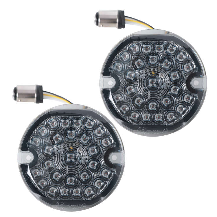 LED360 Running Light-All LEDs Lighting/Brake Light (85mm White &amp; Amber for Turning) - pair