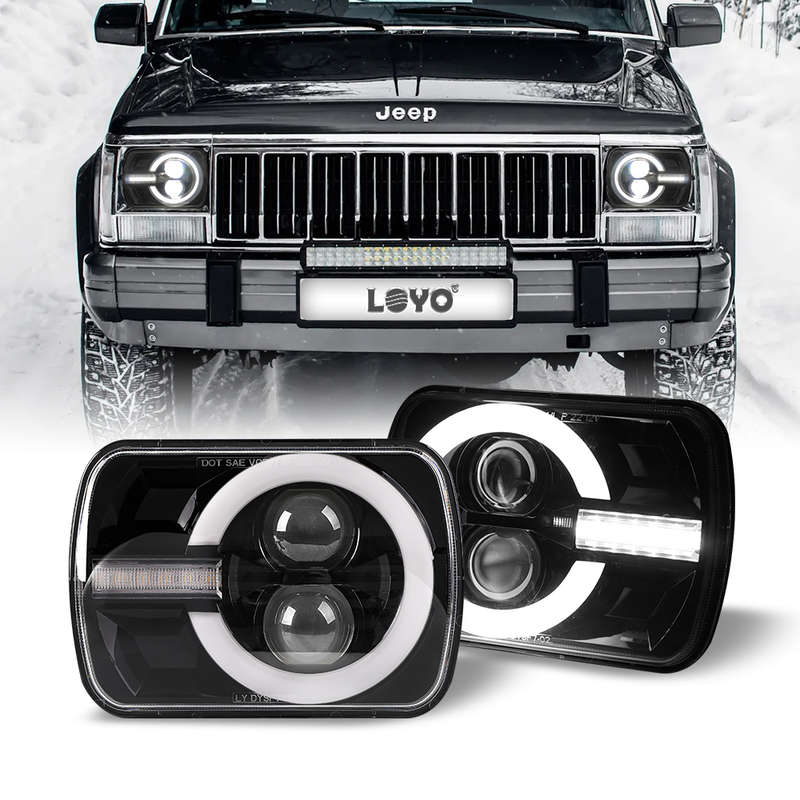 LED360 5X7" LED Replacement for Sealed Beam with DRL with Halo Ring