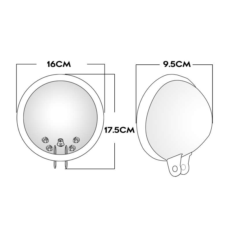 LED360 5.75inch Brackets For Harley headlight (black)