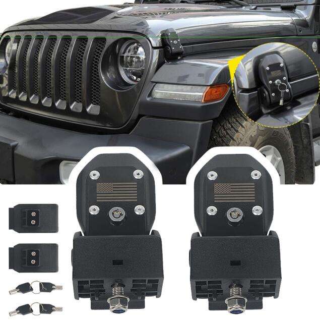 Matt Black Hood Lock Kit for Jeep