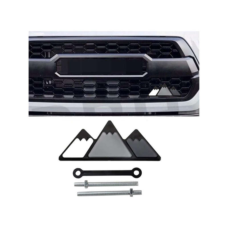 TRD Tri Colour Mountain Peak Design Grille Badge (Black/Grey/White)
