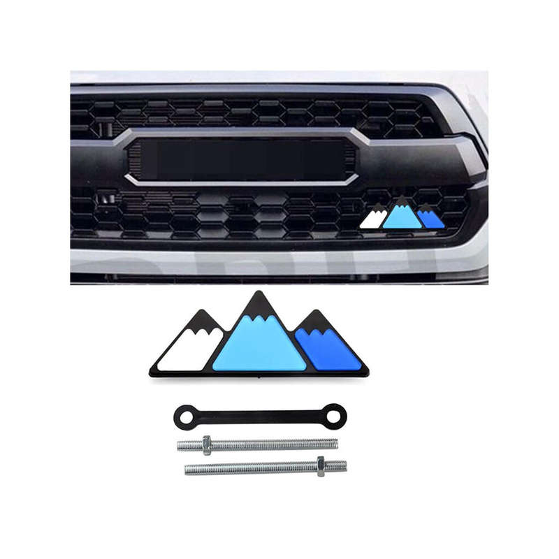 TRD Tri Colour Mountain Peak Design Grille Badge (Blue &amp; White)