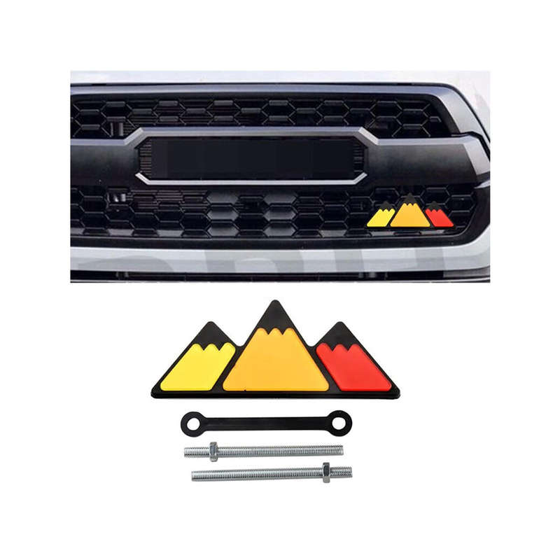 TRD Tri Colour Mountain Peak Design Grille Badge (Yellow/Orange/Red)