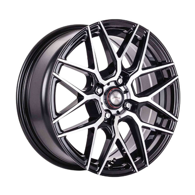 14" A-Line Pace 4/100 Black Machine Face Alloy Wheels