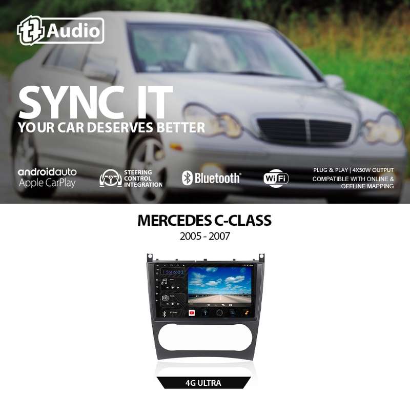 TT Audio 9" replacement radio for MERCEDES C-Class (W203) 2005-2007 (4G ULTRA)