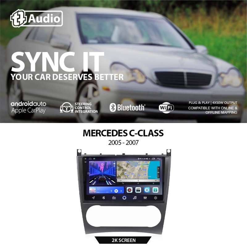 TT Audio 9" replacement radio for MERCEDES C-Class (W203) 2005-2007 (2K SCREEN)
