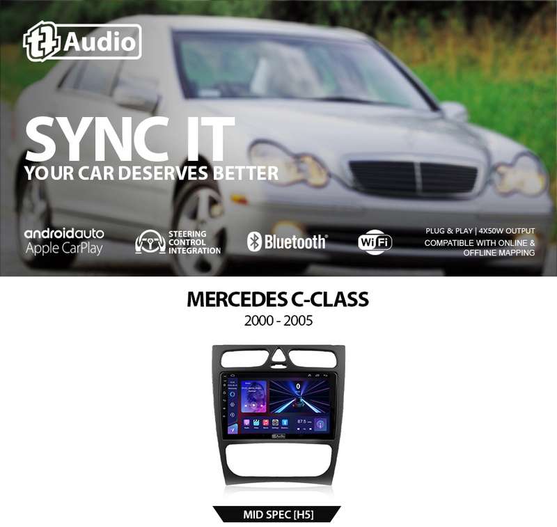 TT Audio 9" replacement radio for MERCEDES C-Class (W203) 2000 - 2005 (MID SPEC)