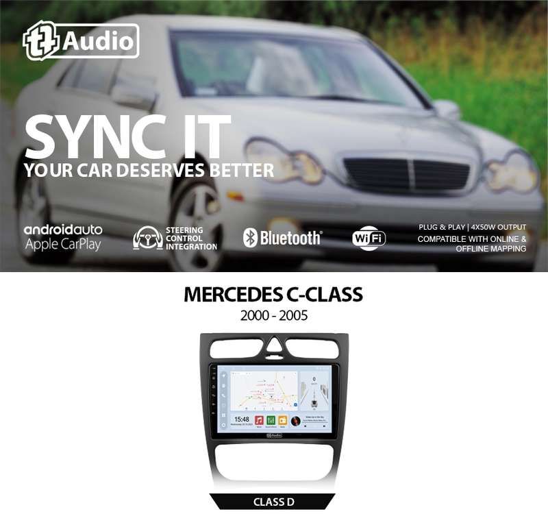 TT Audio 9" replacement radio for MERCEDES C-Class (W203) 2000 - 2005 (CLASS D)