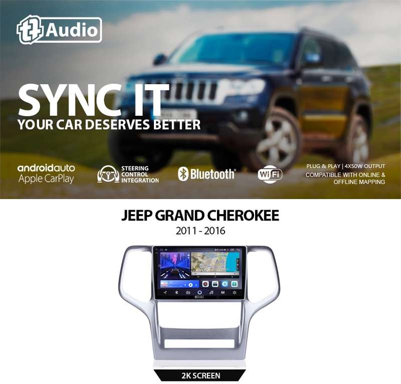TT Audio 10" replacement radio for JEEP Grand Cherokee 2011- 2015 (2K SCREEN)