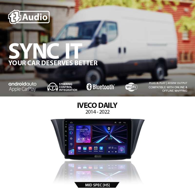 TT Audio 9" replacement radio for IVECO DAILY 2014-2022 (MID SPEC)
