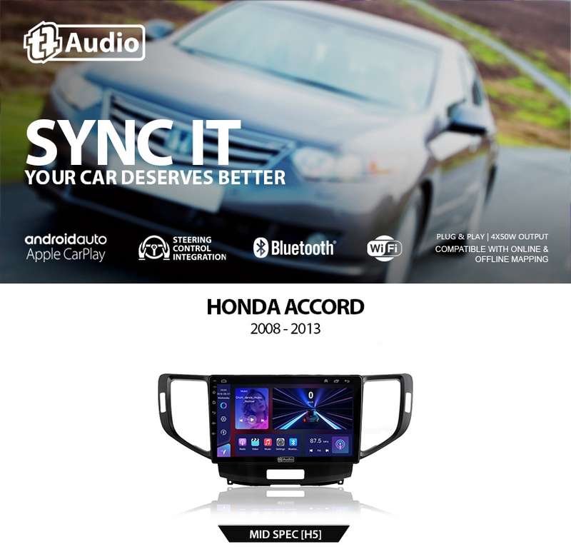TT Audio 9" replacement radio for HONDA ACCORD 2008 - 2012 (MID SPEC)