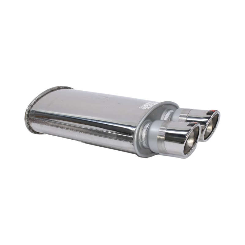 1X Racing Kyalami 35mm Stainless Steel Backbox with Twin Oval Pipe