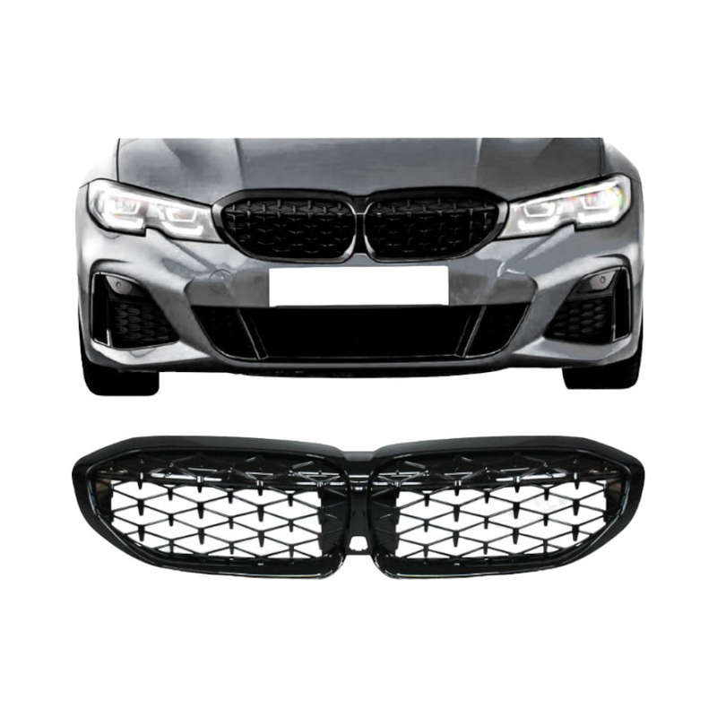 Gloss Black Diamond Grills Suitable to fit Bmw G20 3 Series 2018