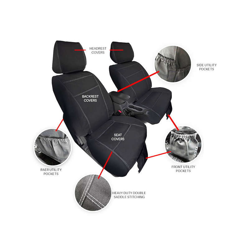 Rugged 6pcs seat cover set for GWM P Series 2020+ Single/Double cab (FRONTS)