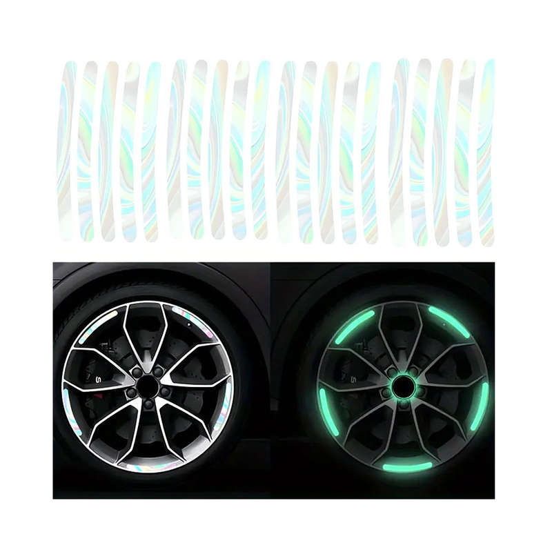 Glow In the Dark Wheel Rim Sticker Set - 16pc set (34cm)