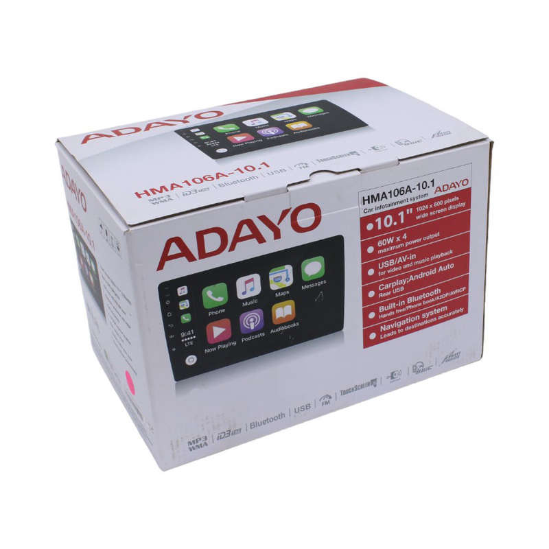 Adayo AJ-TY-076 10.1" Media Player to fit Toyota Hilux 2016-2018 - Android/Carplay/Bluetooth/USB