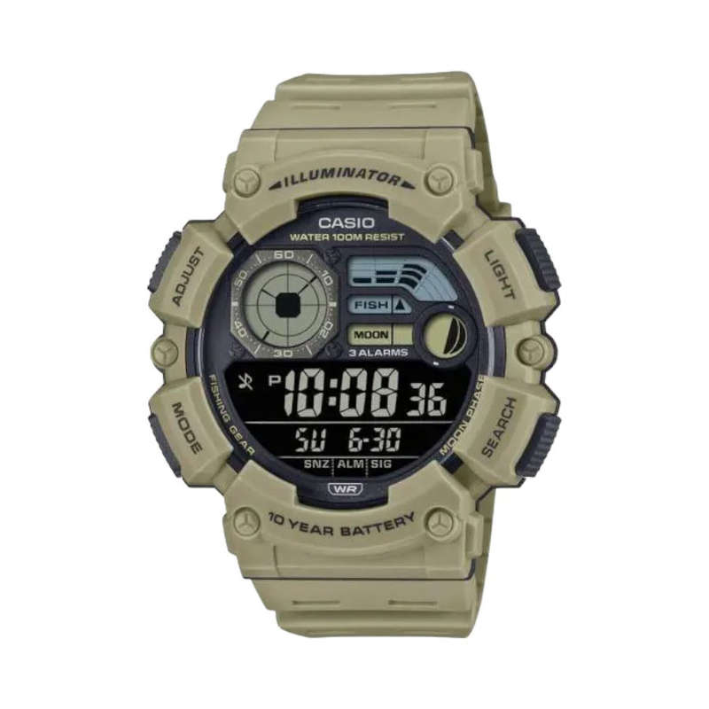 Casio Outdoor Watch with moon phase and fishing level indicator (Tan) WS-1500H-5BVDF