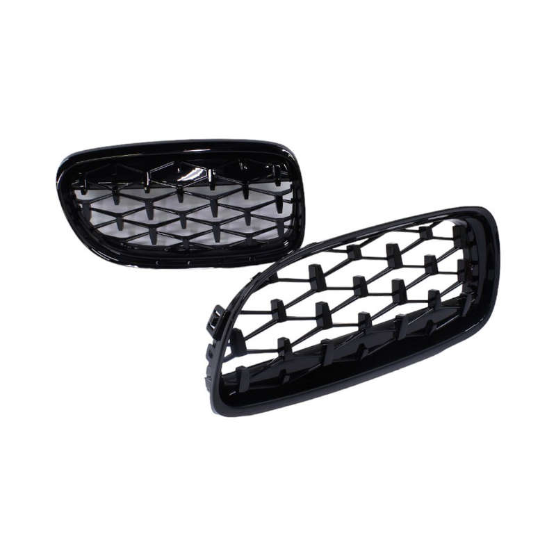 Gloss Black Diamond Design Grille for Bmw E90 3 Series (facelift)