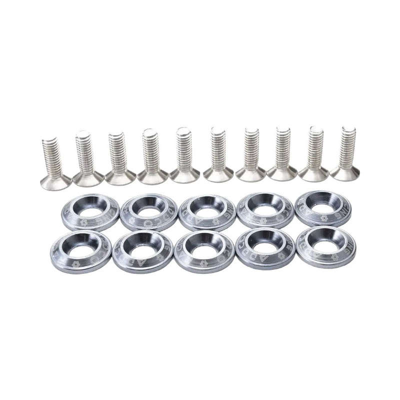Addco Racing 10PC M6 CNC Billet Aluminum Bolt Dress Up Kit (Grey)