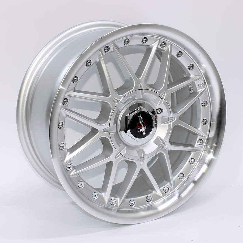 15" Racing Hart CVX 5/100 &amp; 5/114 Silver Machine Lip Alloy Wheels