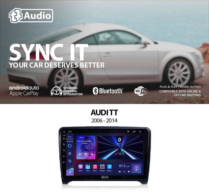 TT Audio 9" replacement radio for AUDI TT 2006-2014 Mid Spec (Android 12)