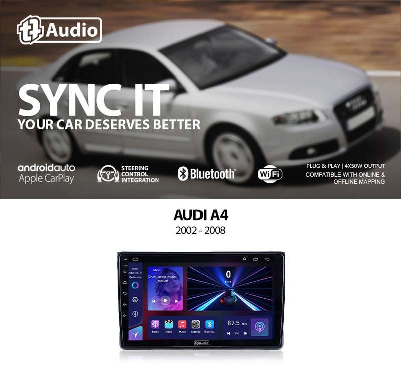 TT Audio 9" replacement radio for AUDI A4 2002 -2008 MID SPEC (Android 12)