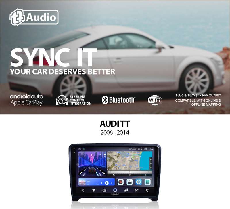TT Audio 9" replacement radio for AUDI TT 2006-2014 2k Screen (Android 12)