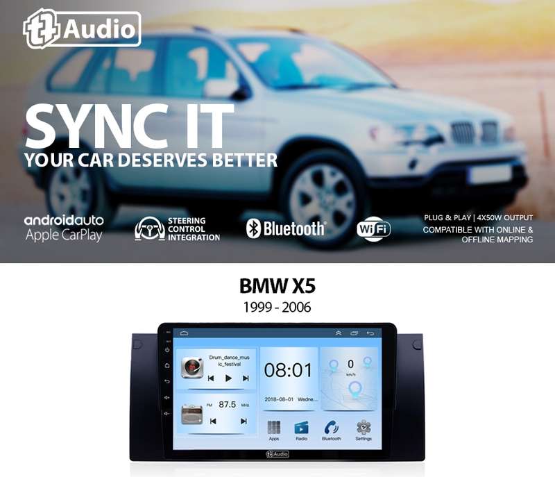 TT Audio 9" replacement radio for BMW 5 series E39/X5/E53 1995-2003 (ECO)