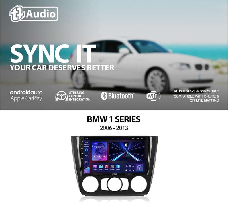 TT Audio Replacement Radio for BMW 1 SERIES 2006 - 2013 MID auto/manual aircon (Android 12)