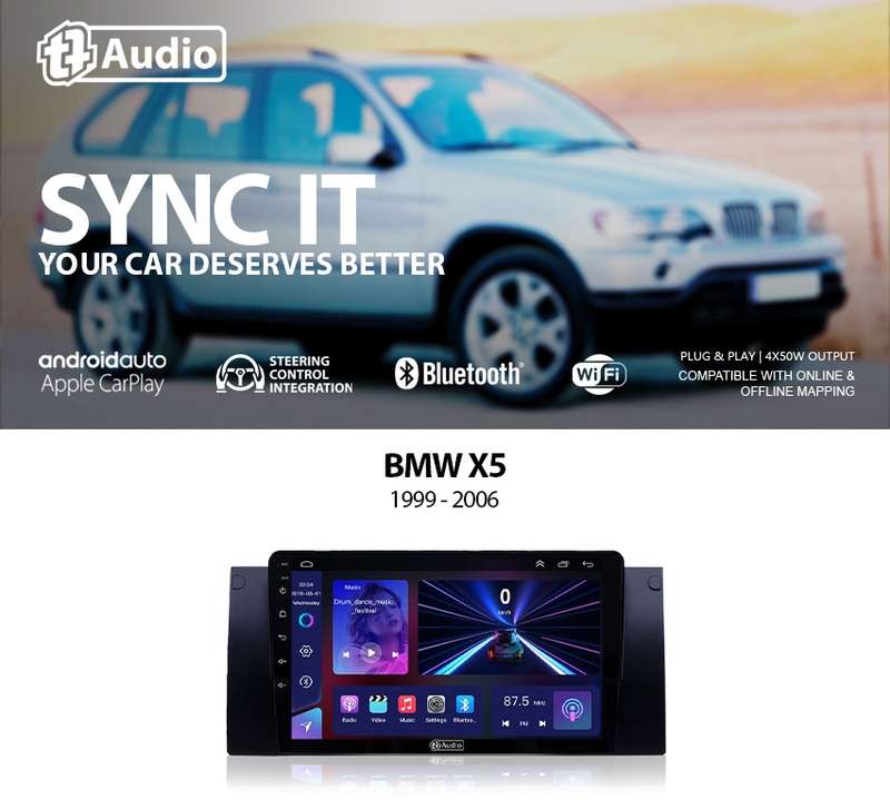 TT Audio 9" replacement radio for BMW 5 series E39/X5/E53 1995-2003 (MID SPEC)