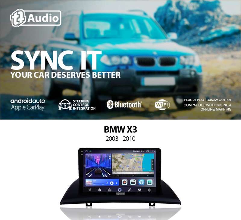 TT Audio 9" replacement radio for BMW X3 2003-2010 (2K SCREEN)