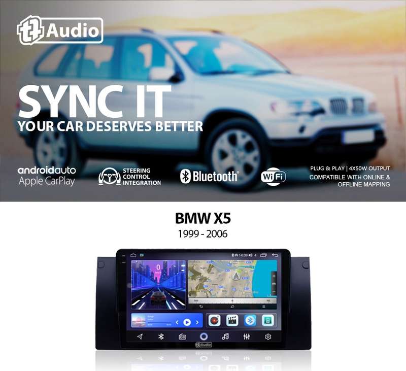 TT Audio 9" replacement radio for BMW 5 series E39/X5/E53 1995-2003 (2K SCREEN)