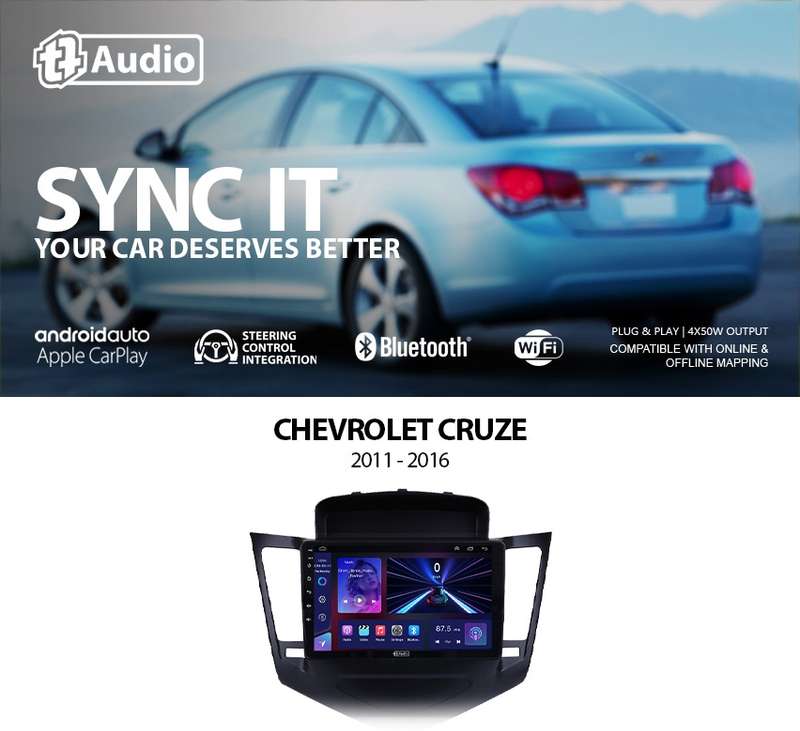 TT Audio 9" replacement radio for Chev Cruze 2011-2016 (MID SPEC)