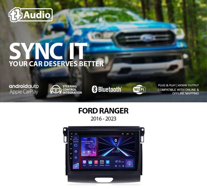 TT Audio 9" replacement radio for FORD Ranger/Everest 2015 (Mid Spec)