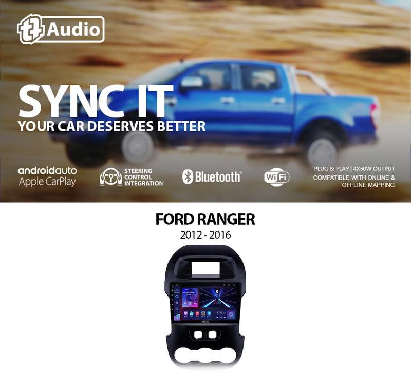 TT Audio 9" replacement radio for FORD Ranger 2012-2016 (Mid Spec)