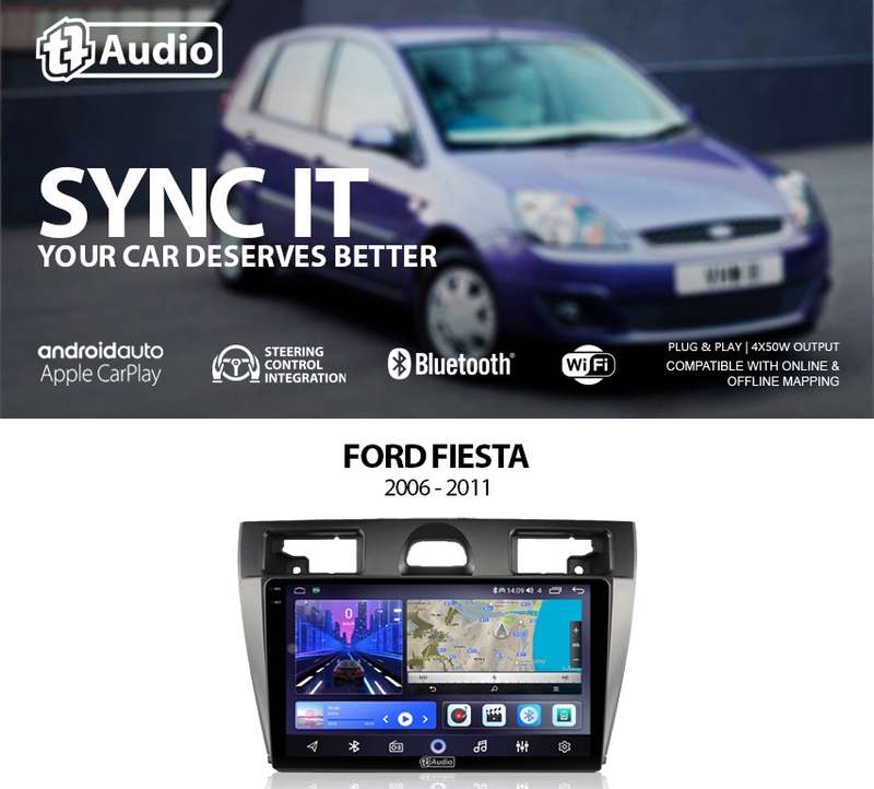 TT Audio 9" replacement radio FORD FIESTA 2009-2018 (2K SCREEN)