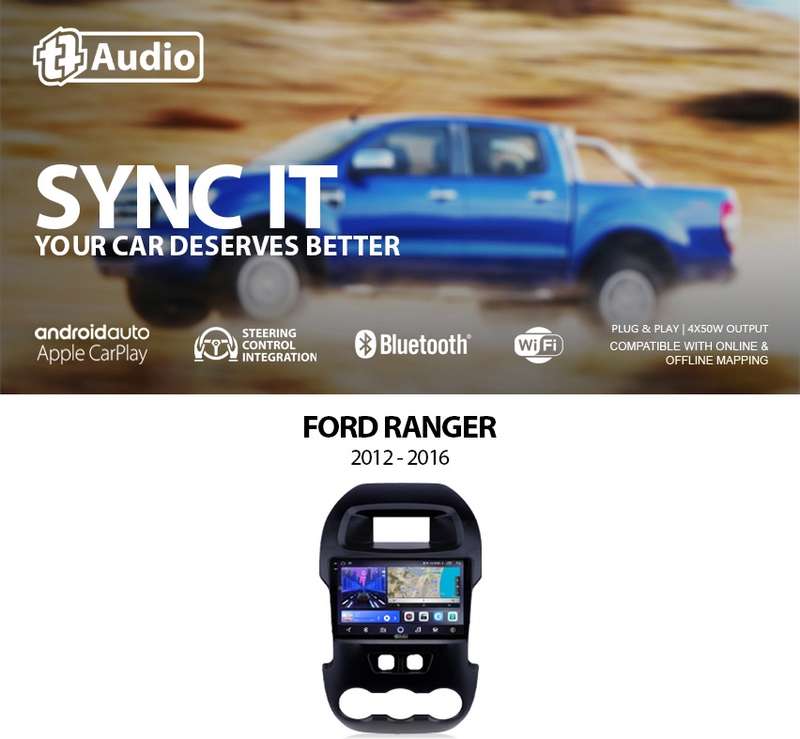 TT Audio 9" replacement radio for FORD Ranger 2012-2016 (2K SCREEN)