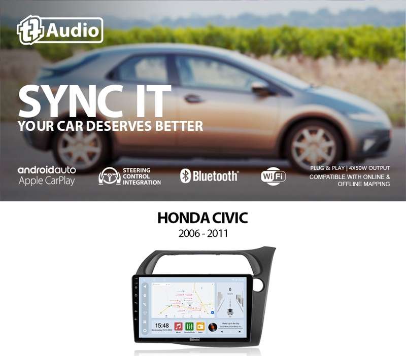 TT Audio 9" replacement radio for Honda Civic 2006-2011 (CLASS D)