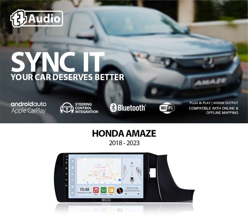 TT Audio 9" replacement radio for Honda Amaze 2018-2024 (CLASS D)
