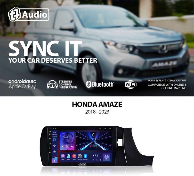 TT Audio 9" replacement radio for Honda Amaze 2018-2024 (MID SPEC)