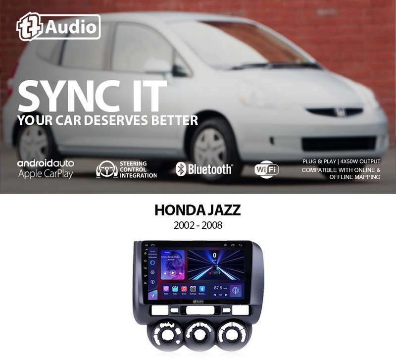 TT Audio 9" replacement radio for HONDA JAZZ 2002 - 2008 (MID SPEC)